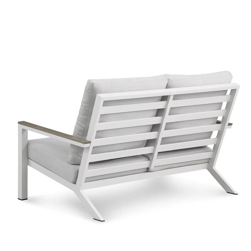 Furnishiaa 4-Piece Outdoor Conversation Sofa Set with metal frame